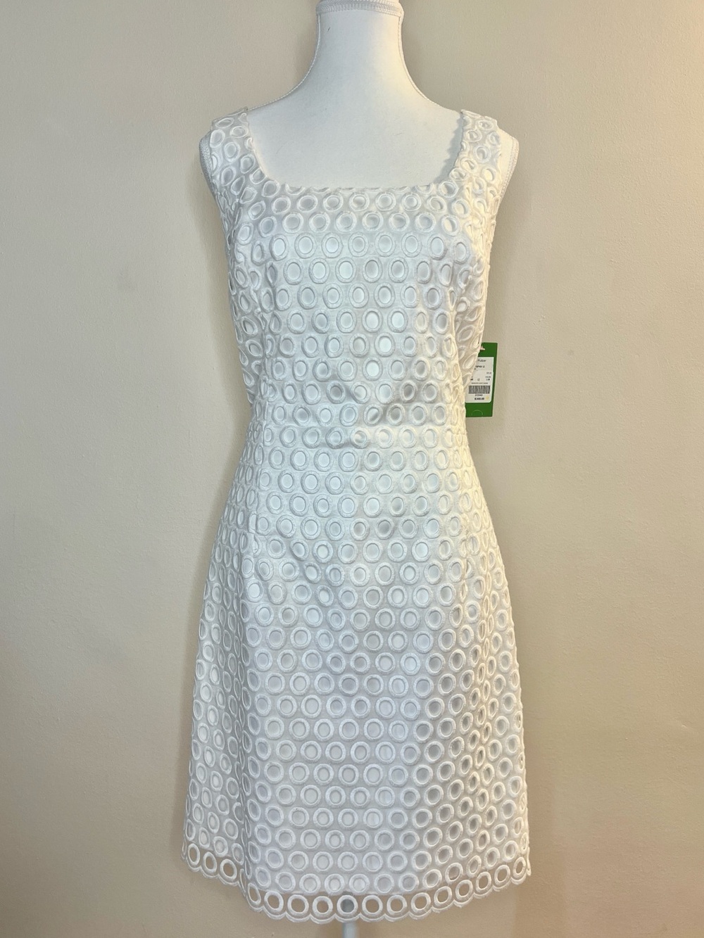 Lilly Pulitzer White Sleeveless Eyelet Sheath Dress